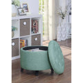 Green Fabric Round Ottoman B25584