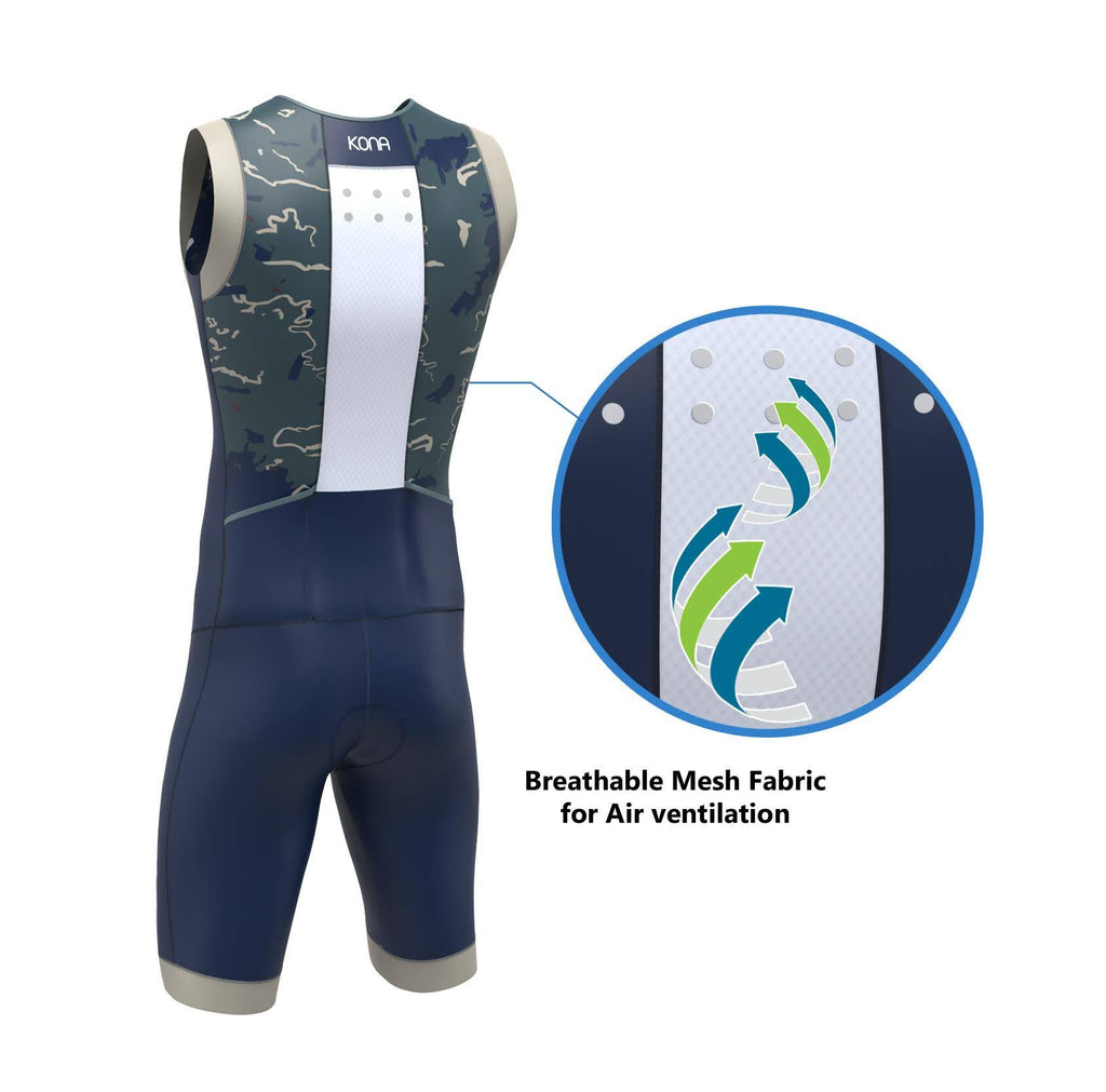 Aqua Camo Navy Camo Large Triathlon Race Suit X6094