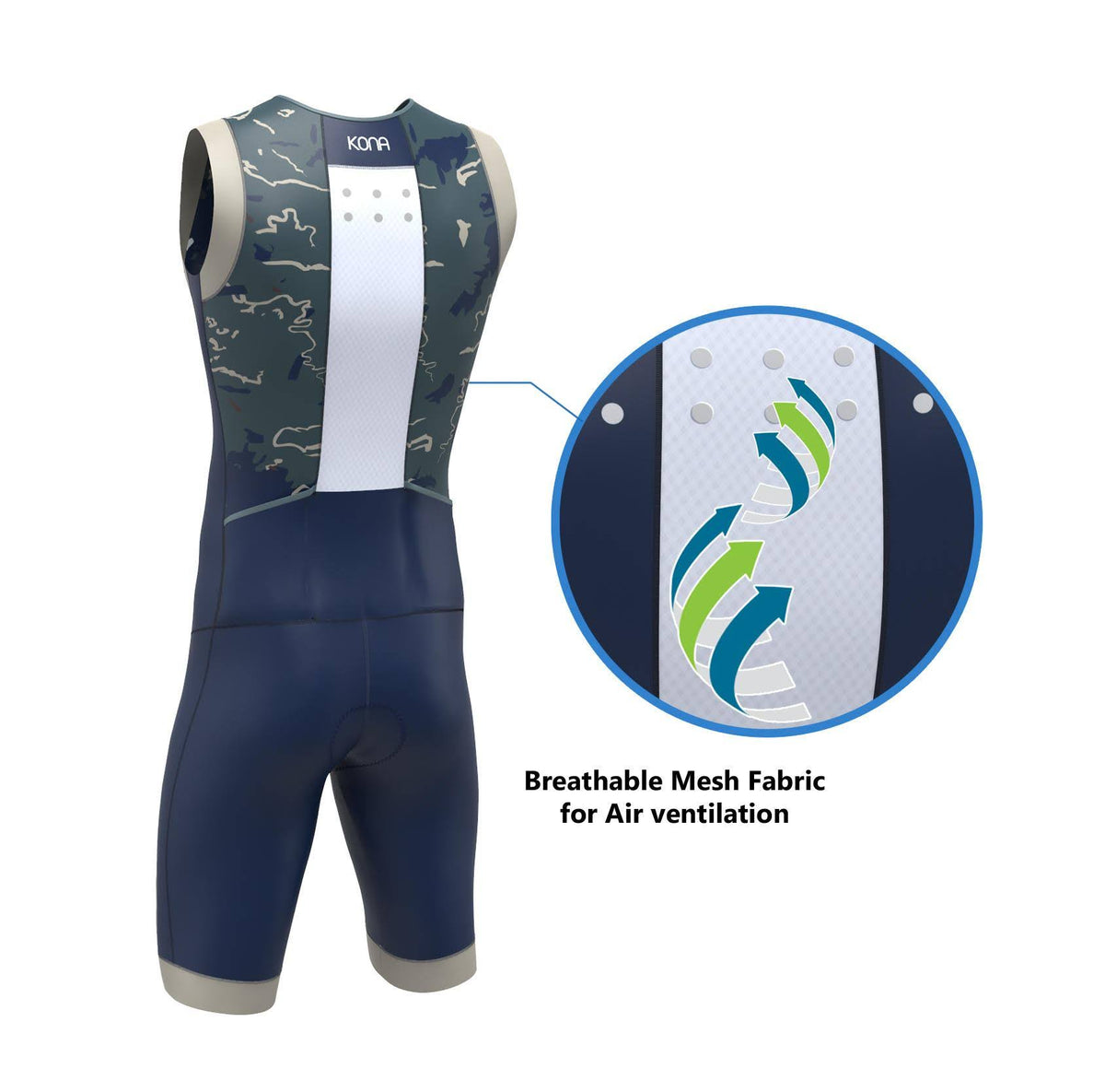 Aqua Camo Navy Camo Large Triathlon Race Suit X6094