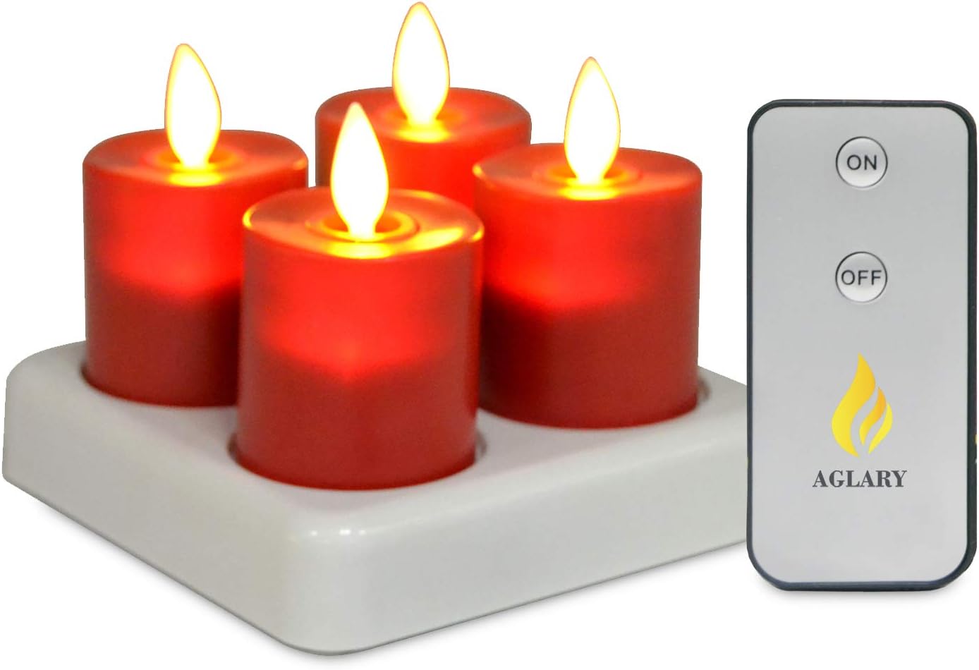Flameless Rechargeable LED Tealight Candle Set of 12 with Remote Control, Ivory X552