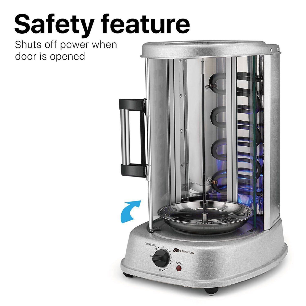 Vertical Tower Rotating Rotisserie Oven Grill T3832