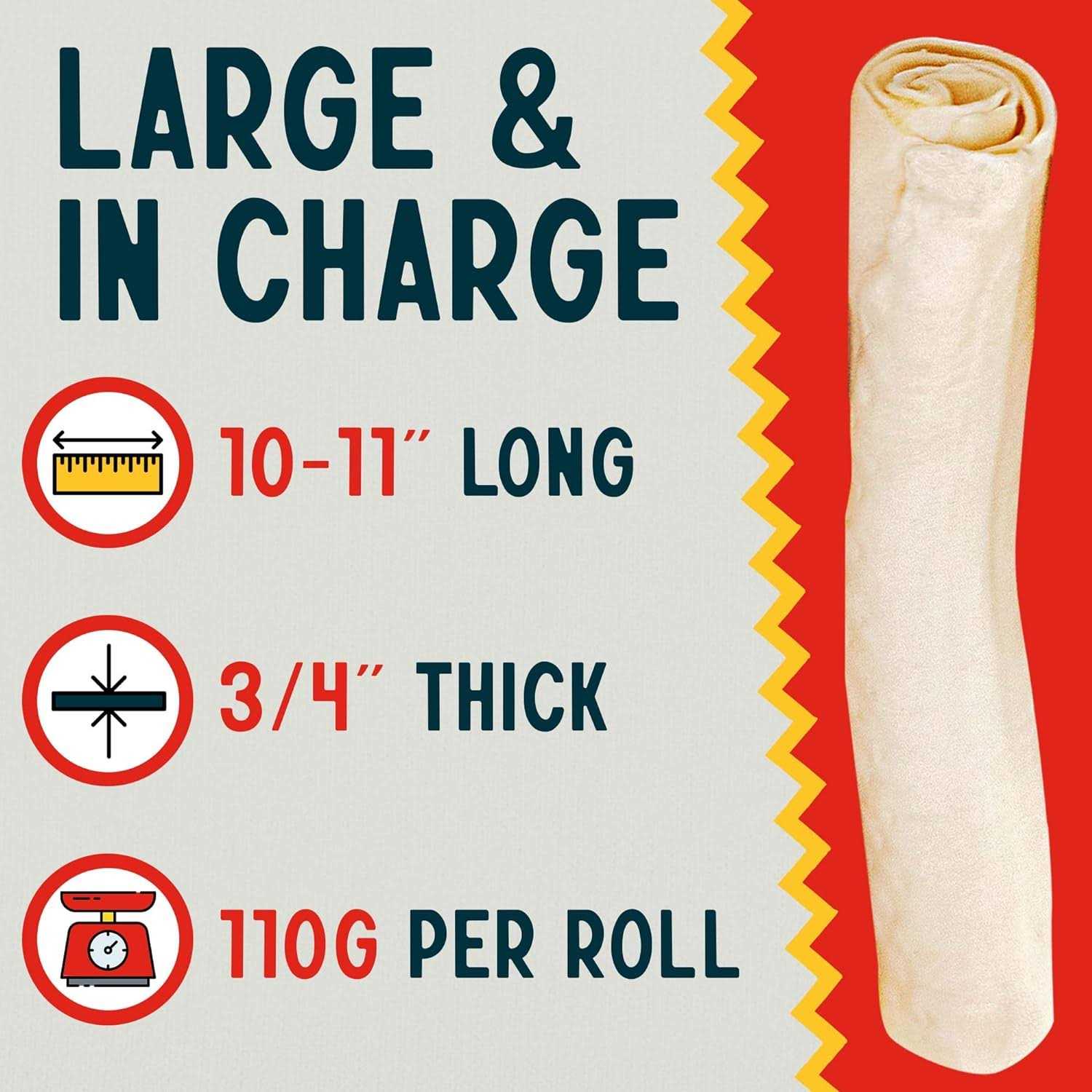 10-11 Dog Rawhide Retriever Rolls T374