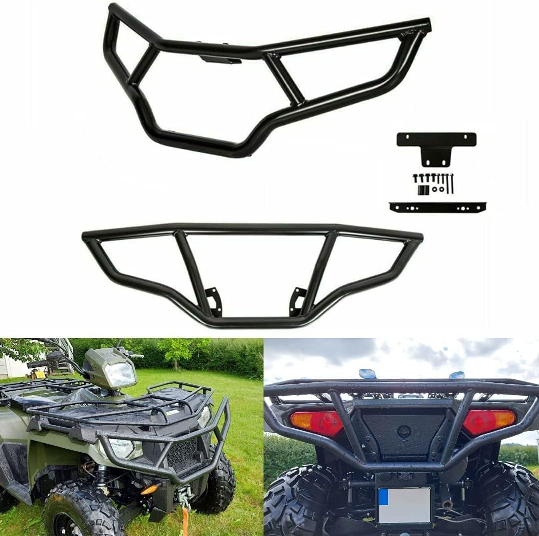 ATV Front and Rear Brush Guard Bumper Protector (Set of 2) N7502