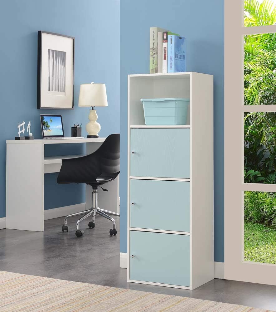 3 Door Cabinet, White/Sea Foam S9743