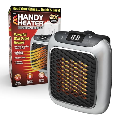 800W Wall Outlet Ceramic Mini Heater with Adjustable Thermostat F66242