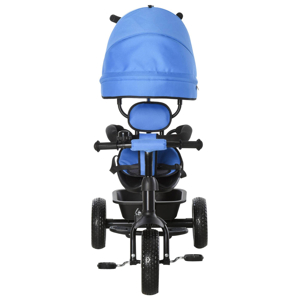 Blue 2 in 1 Baby Tricycle Stroller with Adjustable Canopy Detachable Guardrail Safety Belt K9569