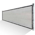 Grey Privacy Fence Screen HDPE Mesh Windscreen with Reinforced Grommets P5394