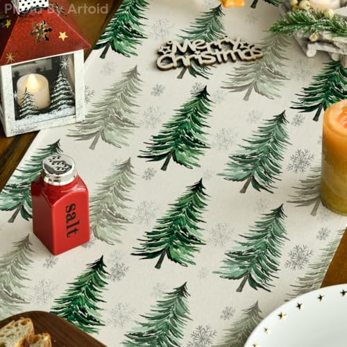 Green Christmas Table Runner 13x72 Inch E442