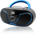 Portable Top-Loading CD MP3 Player Boombox with Bluetooth Stereo, FM Radio, Aux Line in, Headphone Jack, USB Port M909