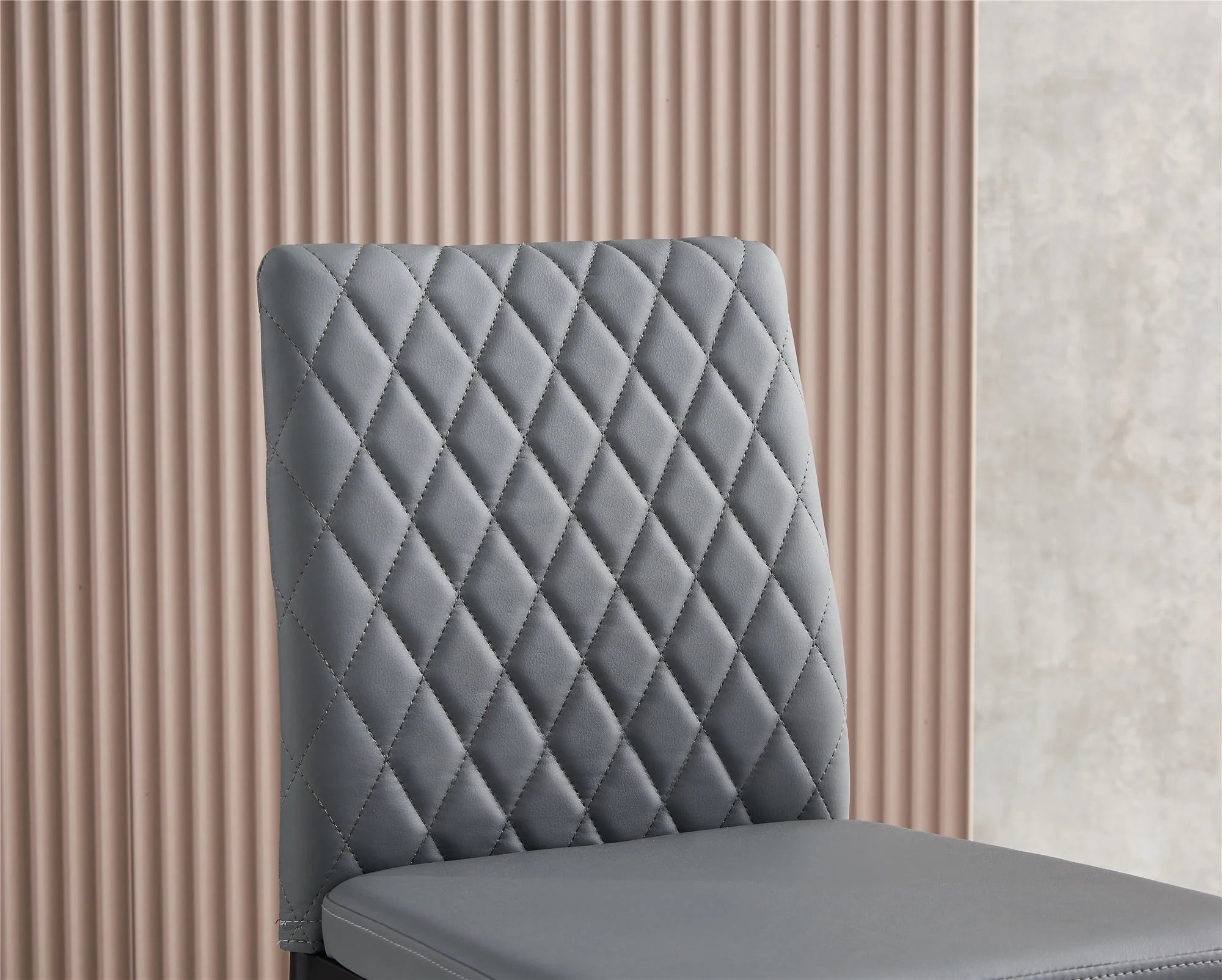 Gray Leather Bar Stools, Set of 2 Q7843
