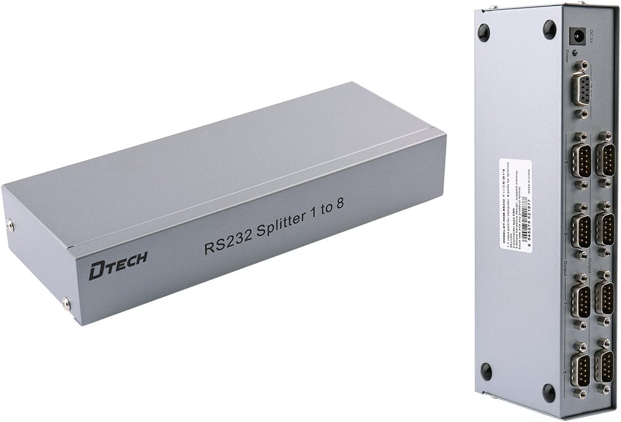 8 Port RS232 Serial Splitter Switch Box with Power Adapter Q62082