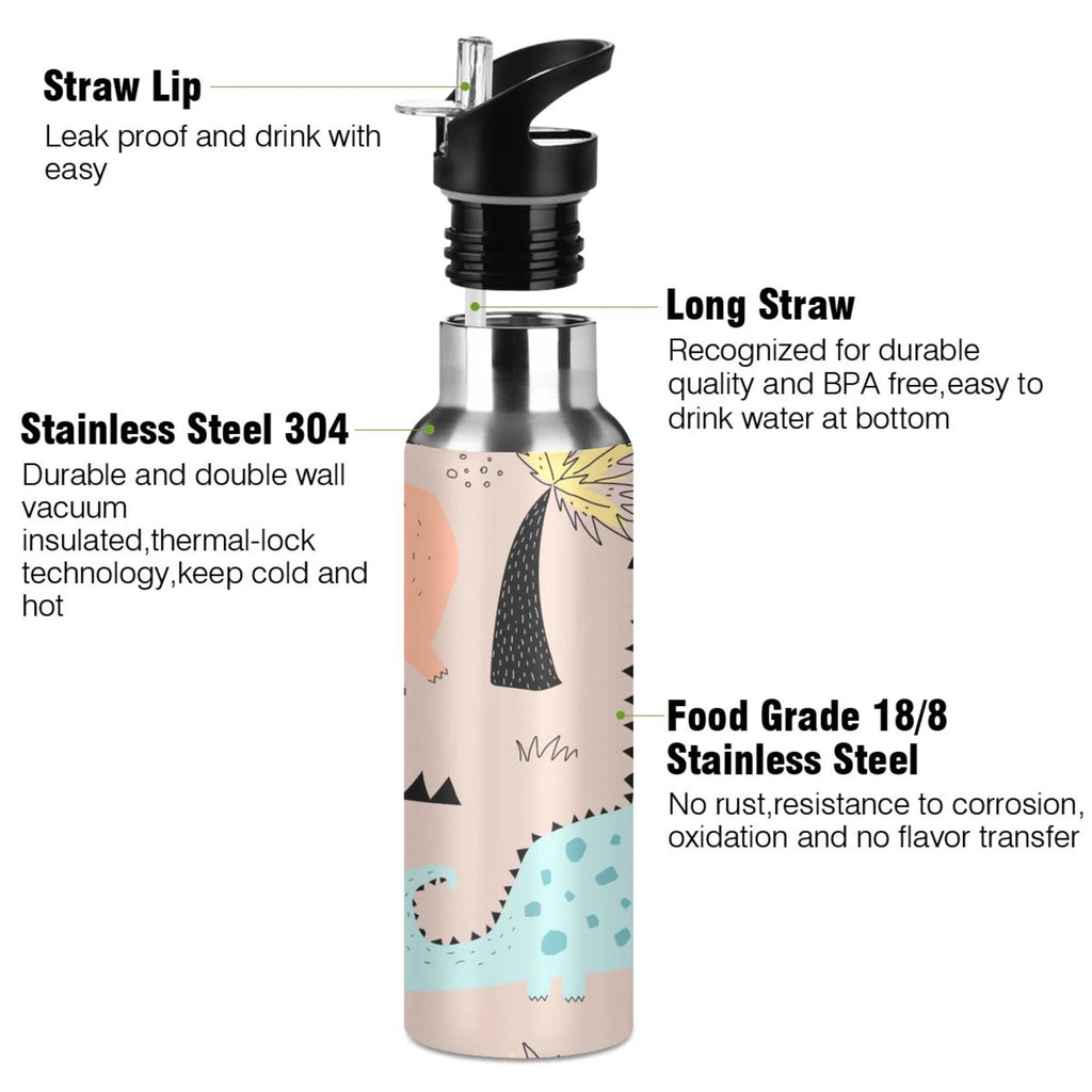 Blue Stainless Steel Vacuum Insulated Water Bottle with Straw Lid 20 OZ S28978