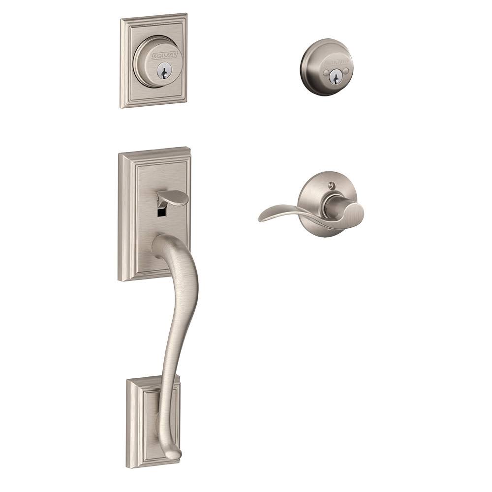 Satin Nickel Double Cylinder Handleset Lever X819486