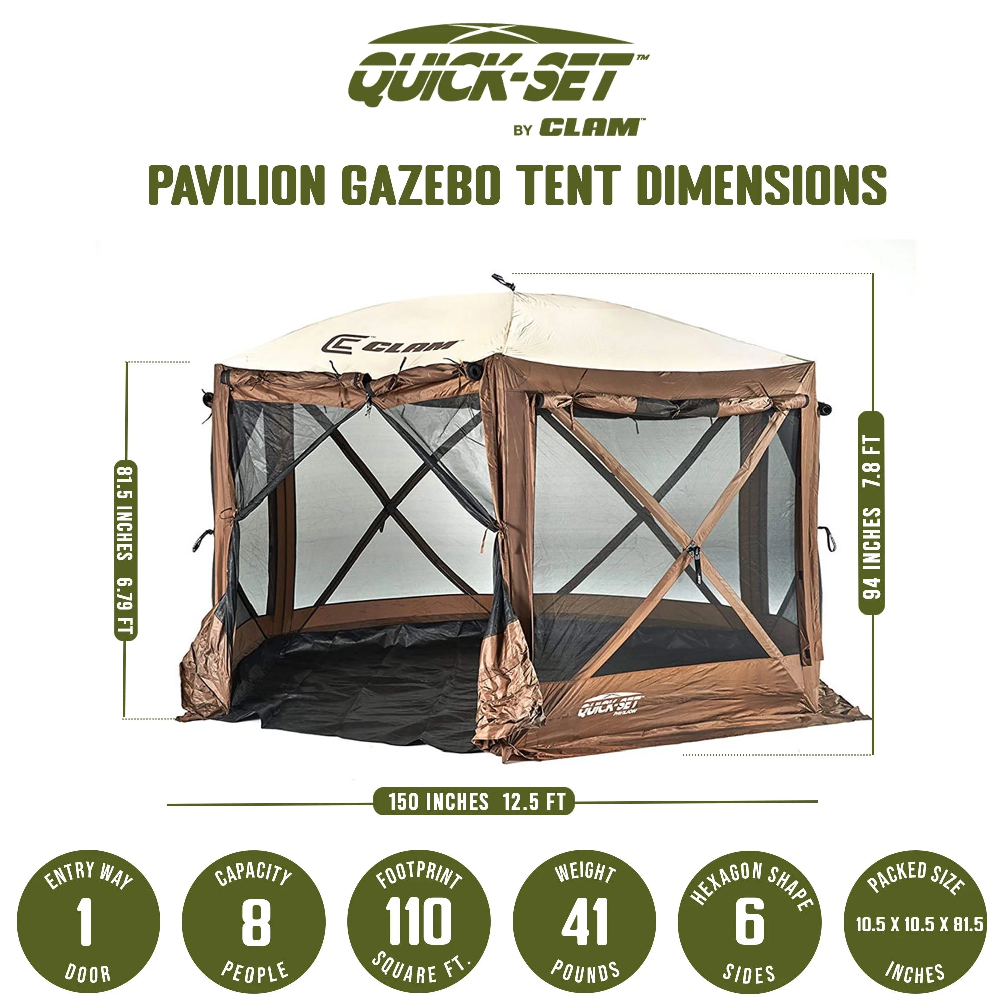 12.5' Portable Outdoor Gazebo Canopy Tent with Floor Tarp B814