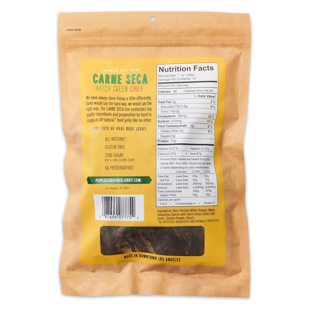 Sugar Free Beef Jerky Hatch Green Chile 1 Pound T1572