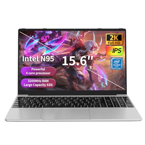 15.6" FHD Display Intel N95 Quad-Core 16GB RAM 512GB SSD RGB Keyboard Fingerprint Reader Windows 11 Pro Laptop F852281