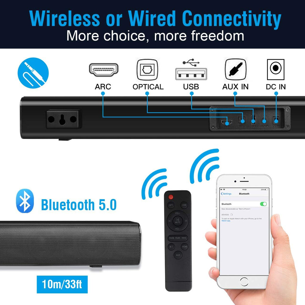 29-Inch TV Sound Bar with Subwoofer, Bluetooth 5.0 Speakers R779