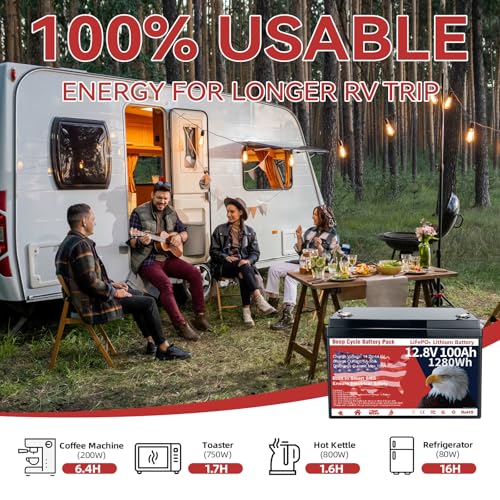 12V 100Ah LiFePO4 Lithium Battery Group 31 1280Wh Low-Temp Protection I260