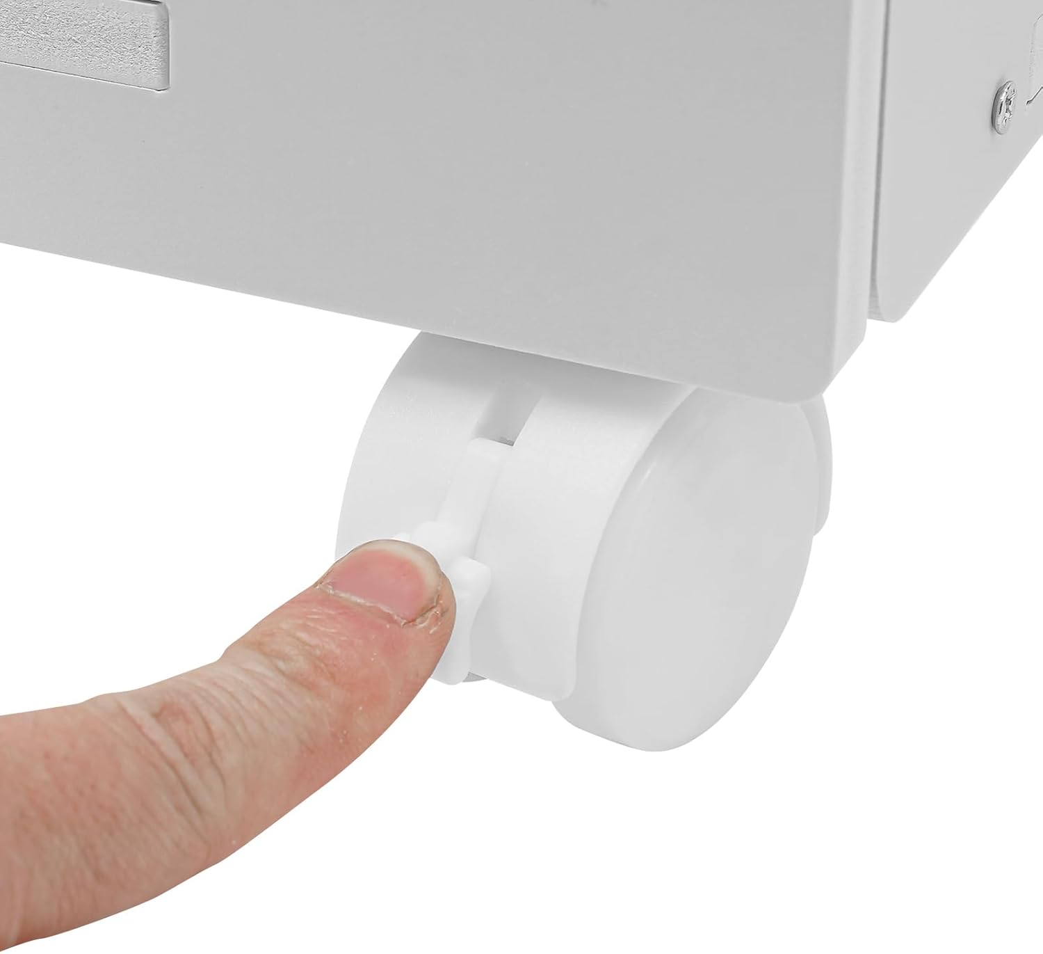White Slim Rolling Bathroom Storage Cabinet S26323