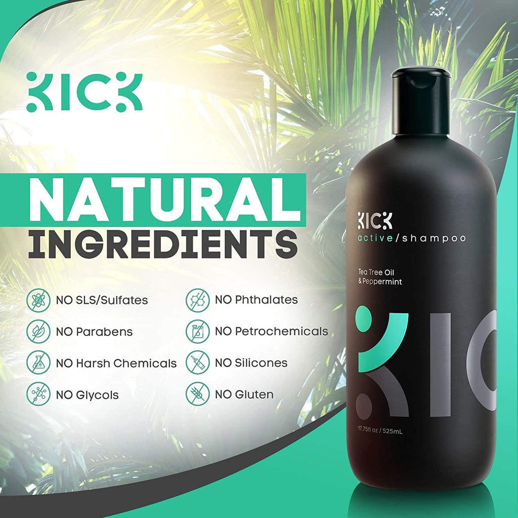 Sulfate Free Peppermint and Tea Tree Oil Shampoo for Men - 509 ml T398