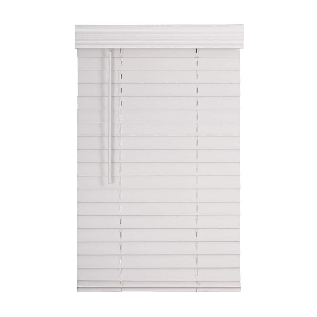 White Faux Wood Blind R626