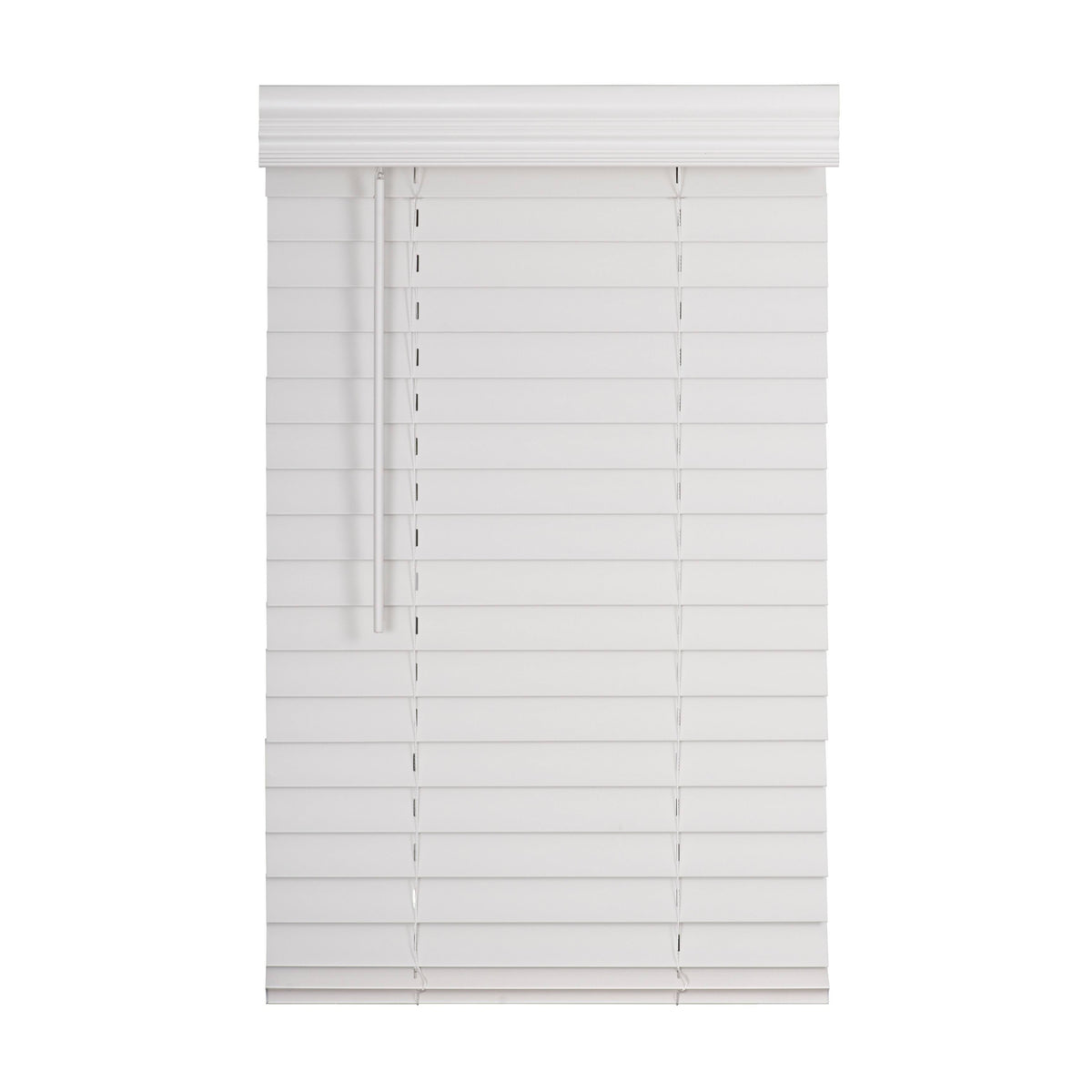 White Faux Wood Blind R626