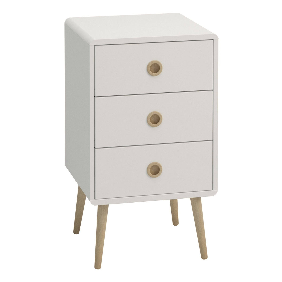 White Oak-finish Wood 3-Drawer Chest H280