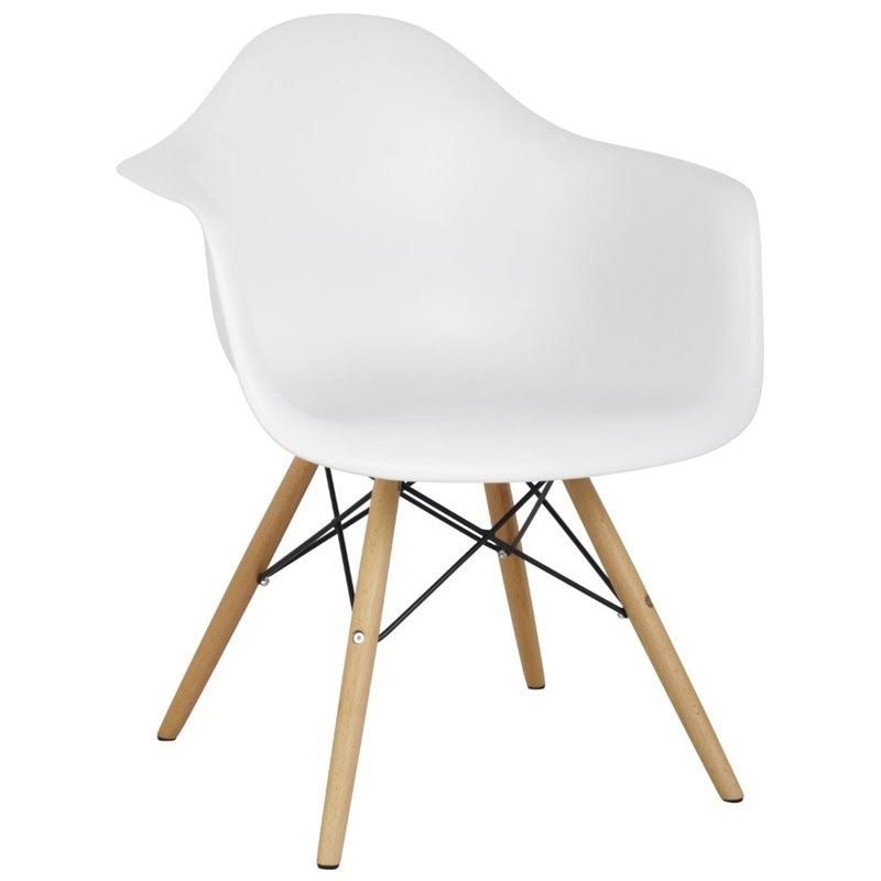 White Arm Bucket Seat Dining Chair E84813