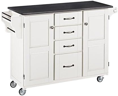 White Granite Top Kitchen Cart Z5371