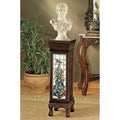 Peacock Stained Glass Illuminated Pedestal N794