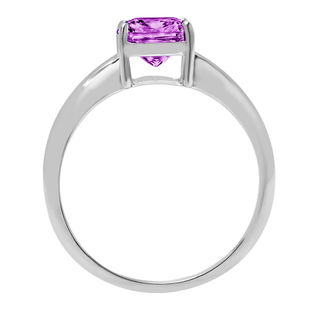1.0ct cushion cut simulated alexandrite 18k white gold ring size 3.75 J296159