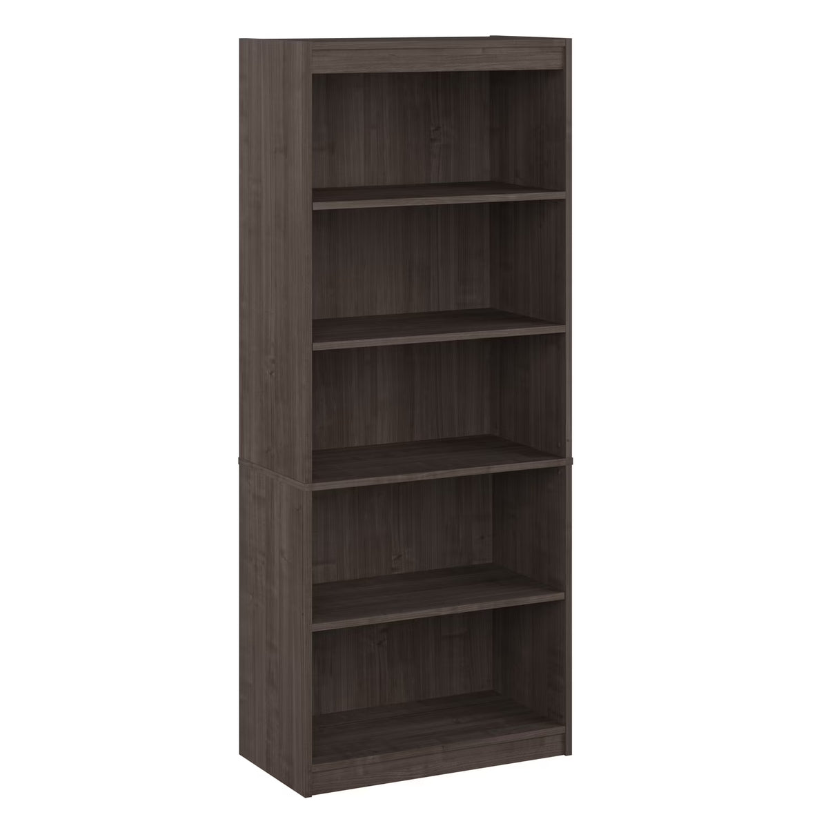 Medium Gray Maple 5-Shelf Engineered Wood Bookcase H89910