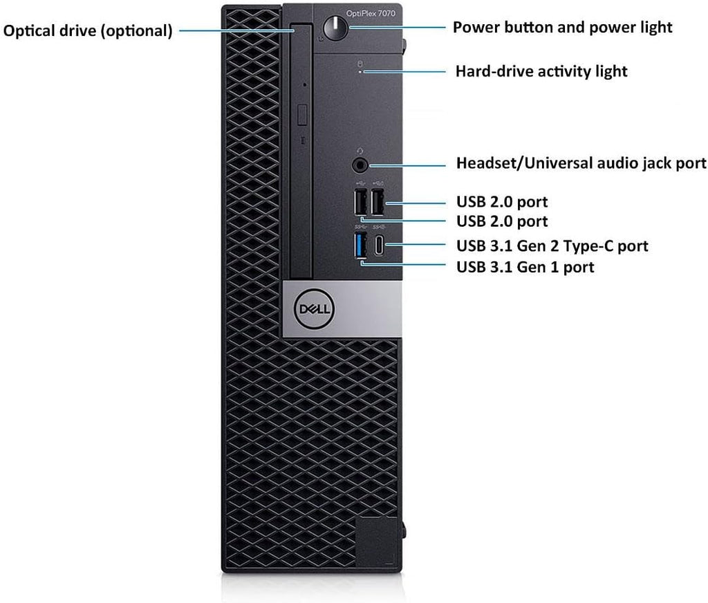Dell OptiPlex 7070 SFF Desktop Computer, Intel Hexa Core i7-8700 3.20GHz, 16GB DDR4 RAM, 1TB NVMe M.2 SSD, Windows 11 Pro, Wireless Keyboard & Mouse P6492