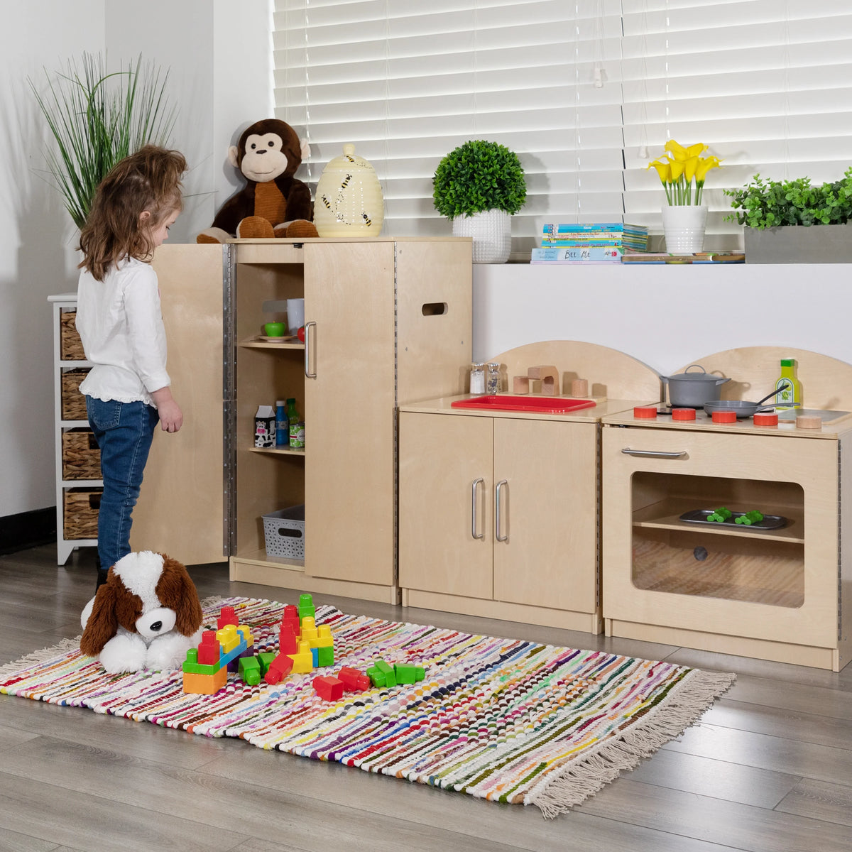 Children's Wooden Kitchen Set with Stove, Sink and Refrigerator X239