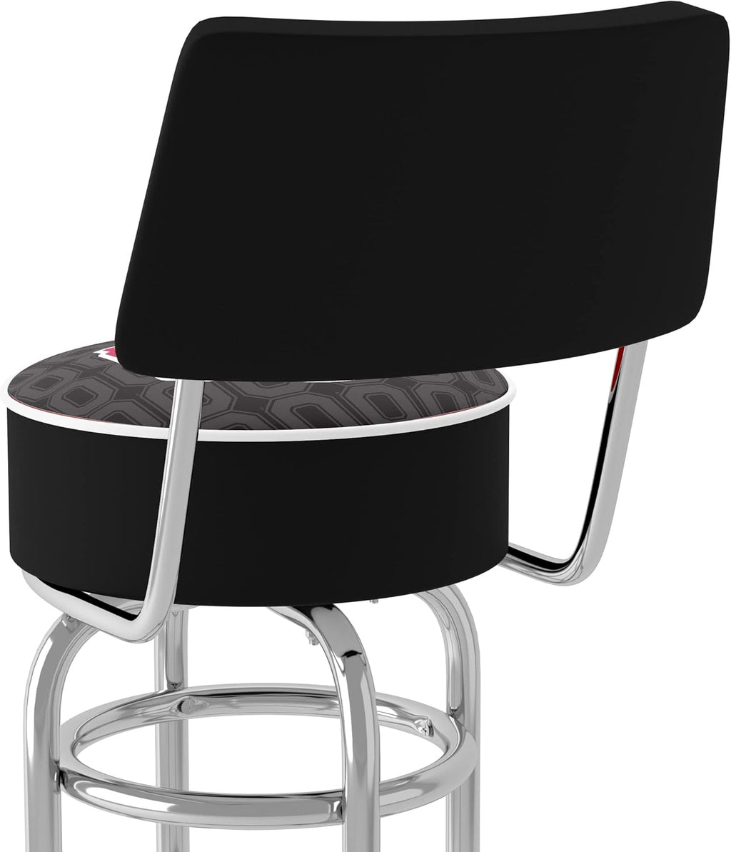 Black Swivel Bar Stool with Foam Padded Seat and Back Z83949