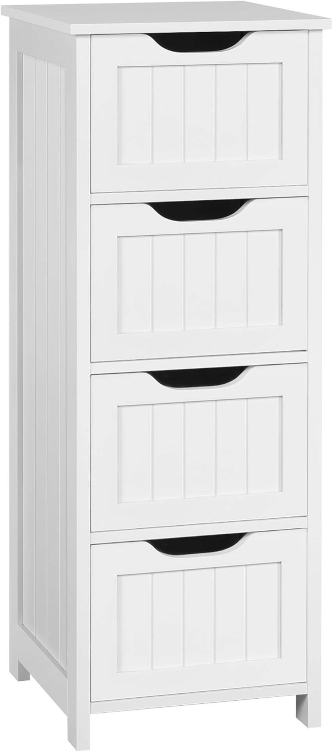 Gray 4 Drawer Wooden Bathroom Floor Cabinet Q8962