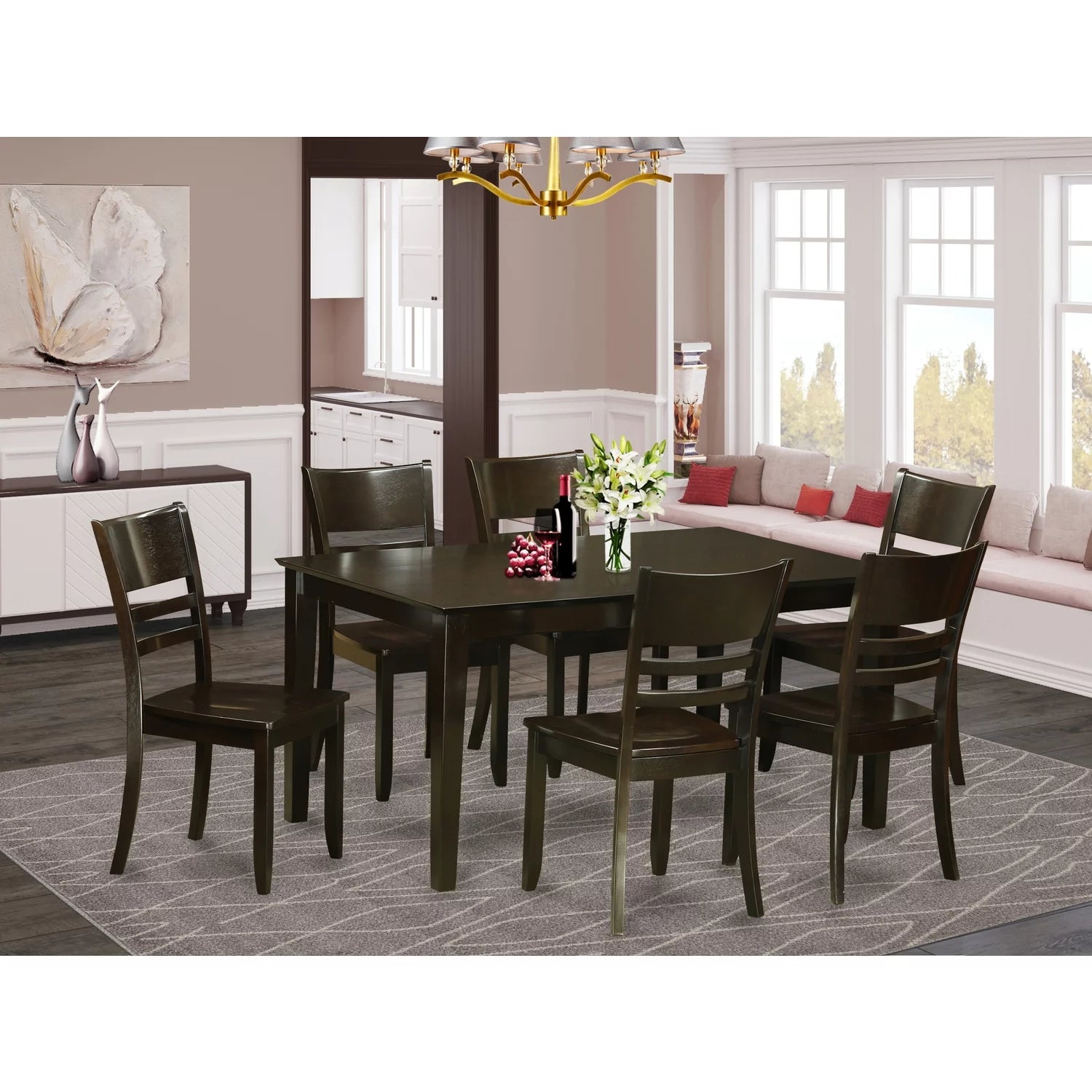 7 Piece Dining Table and 6 Chairs B951