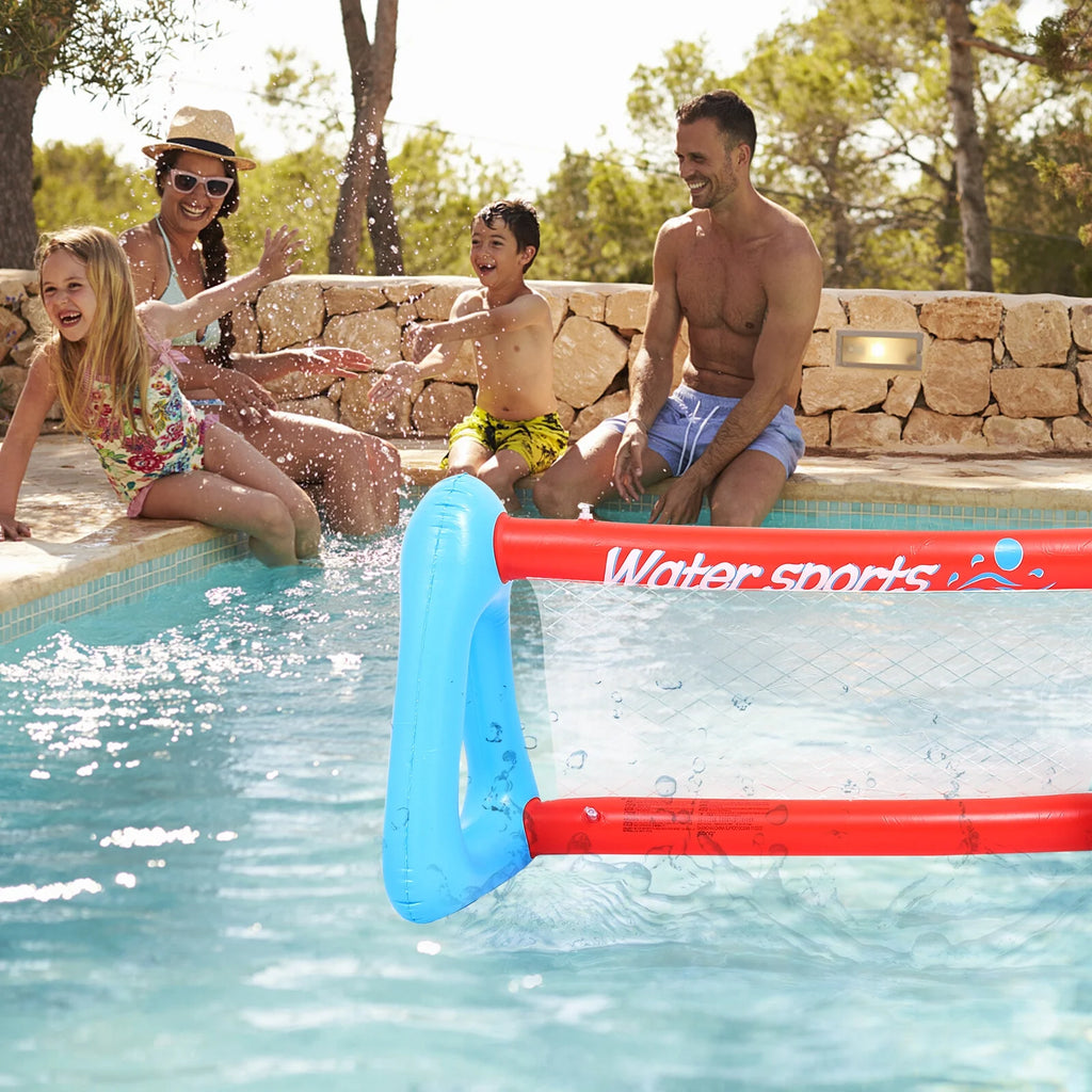 Inflatable Pool Float Set with Volleyball Net and Volleyballs I8457