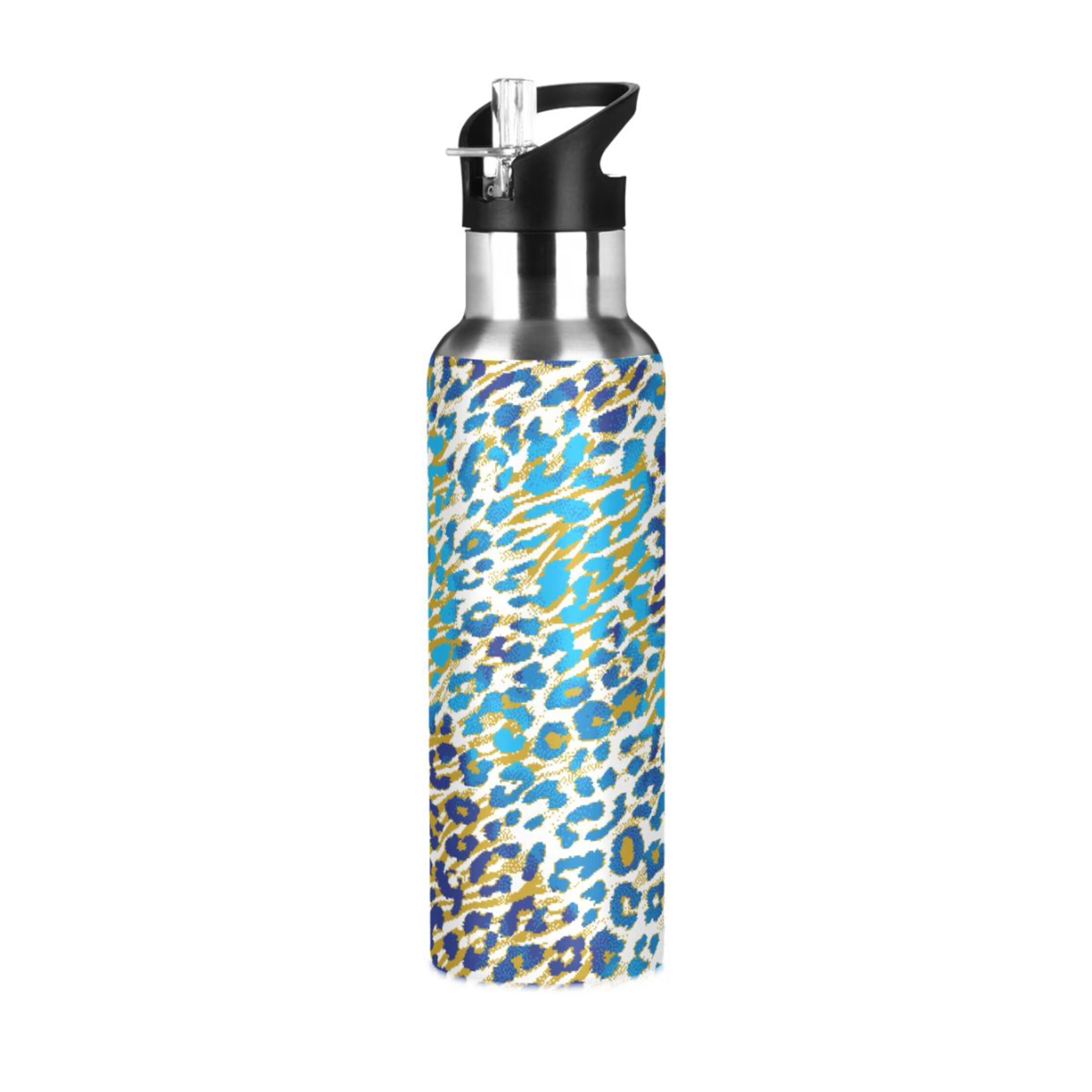 Green Brown Leopard Stainless Steel Vacuum Insulated Water Bottle 20 OZ N429