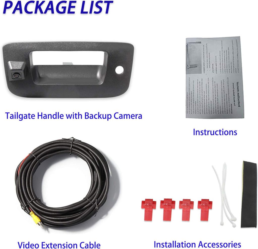 Tailgate Handle Backup Rear View Camera Black V449