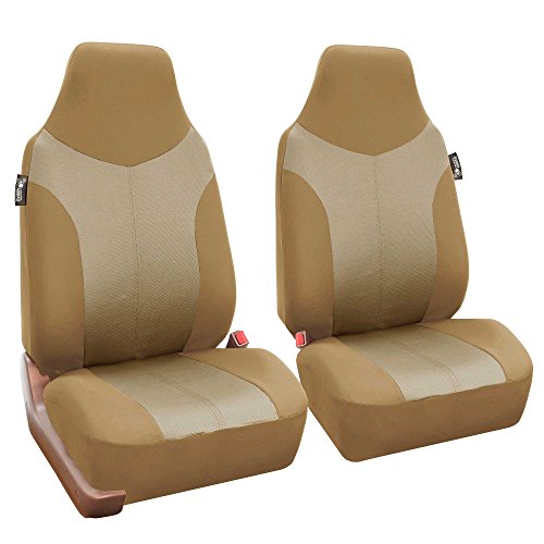 Beige Twill Car Seat Covers Full Set T5660
