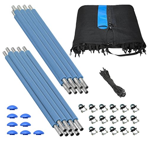 Trampoline Safety Enclosure Set for 12FT 13FT 14FT 15FT Frames includes Net Poles Hardware S8633