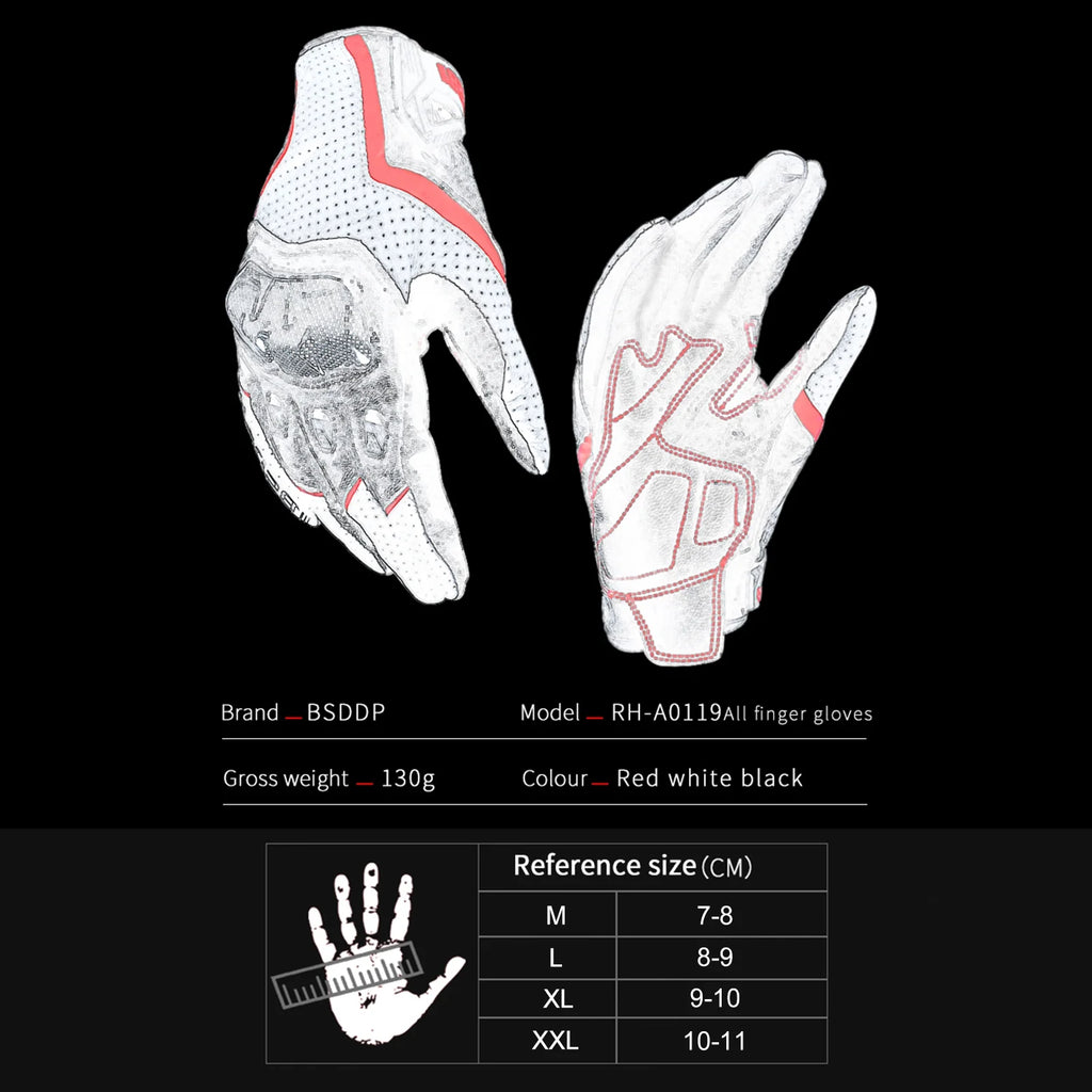 Carbon Fiber Knuckle Motorcycle Gloves Y1469