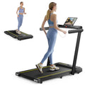 2 in 1 Folding Treadmill, 2.5HP Under Desk Treadmill with Dual LED Display X589910