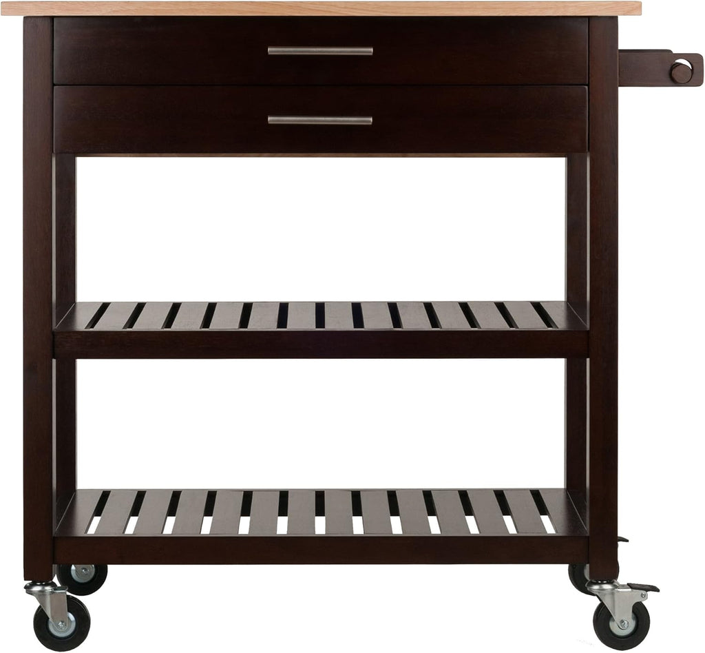 Cappuccino/Natural Kitchen Cart I803