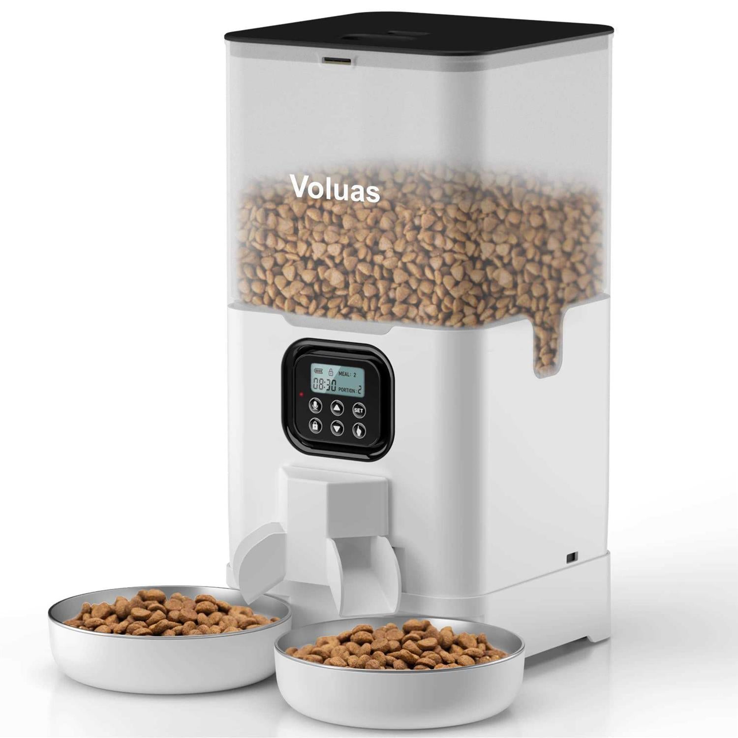 Automatic Cat Feeder with 2 Stainless Steel Bowls E96487