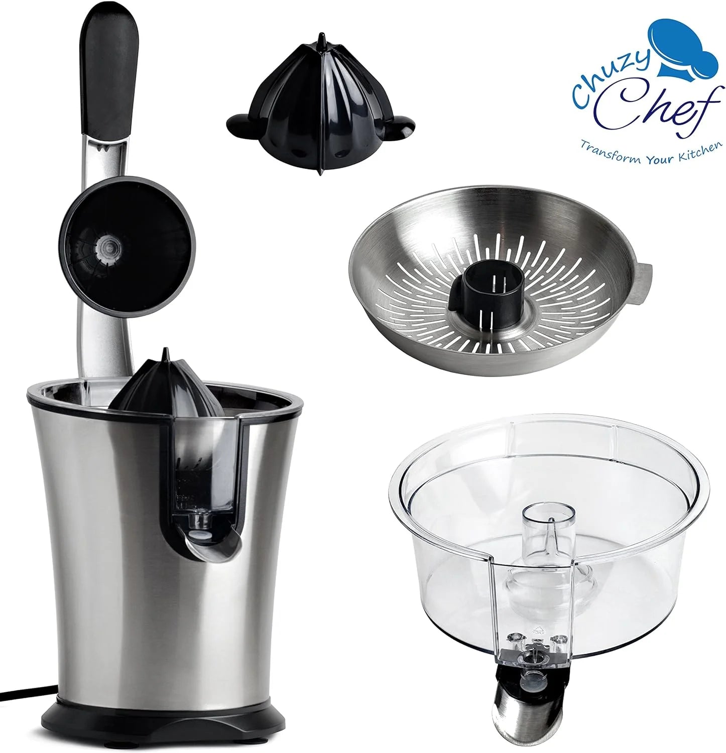 Stainless Steel Electric Citrus Juicer with Anti-Drip Citrus Press 300 Watt Motor K711