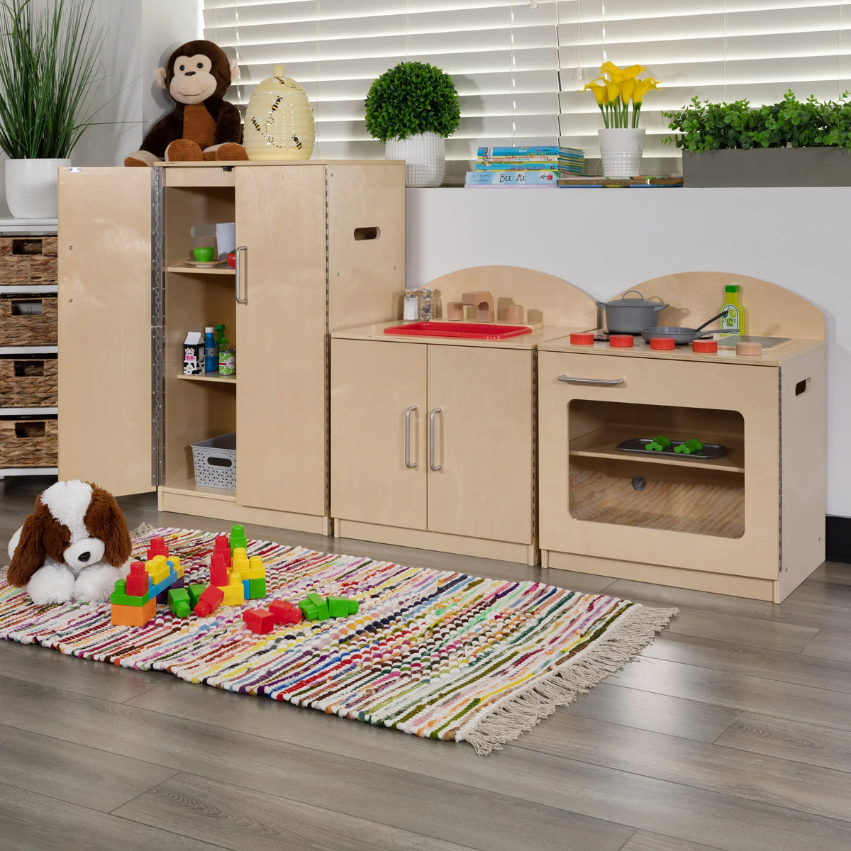 Children's Wooden Kitchen Set with Stove, Sink and Refrigerator X239