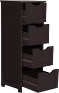 Gray 4 Drawer Wooden Bathroom Floor Cabinet Q8962