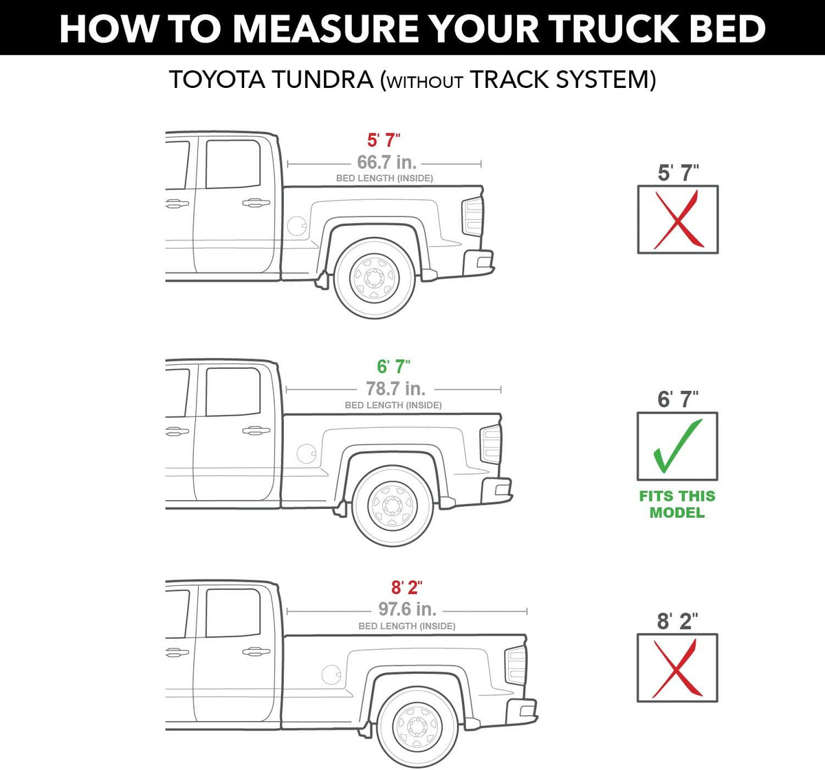 Hard Tri-Fold Truck Bed Tonneau Cover for Toyota Tundra 6' 7" Bed W83748